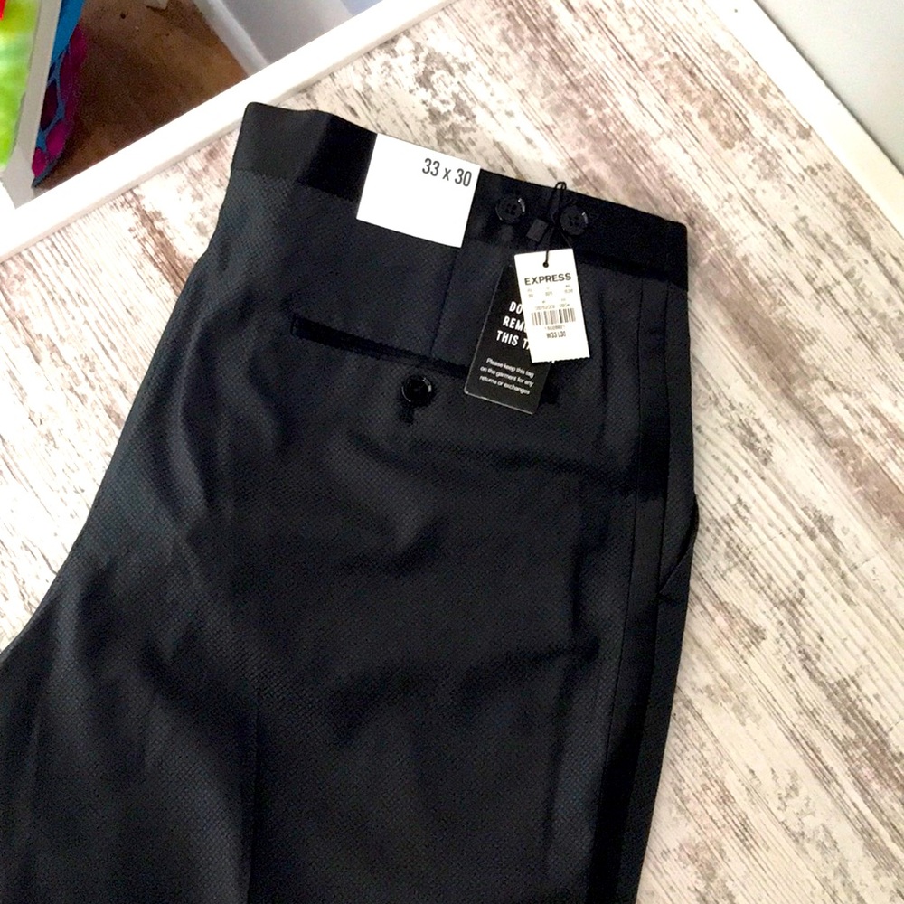 Men’s Expres brand size 33 waist by 30 length dress pants in black